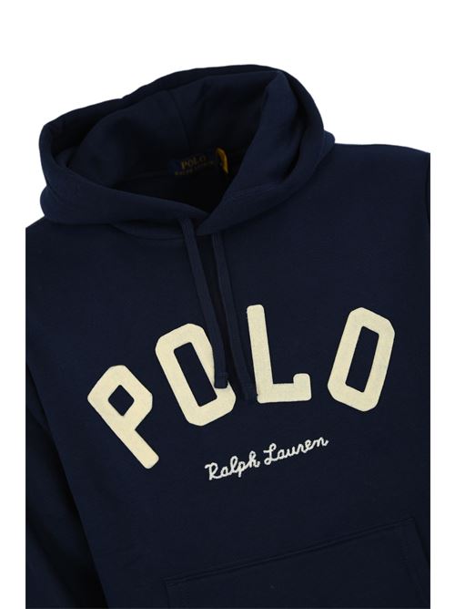 Felpa logo in cotone blu navy POLO RALPH LAUREN | 710 952040001